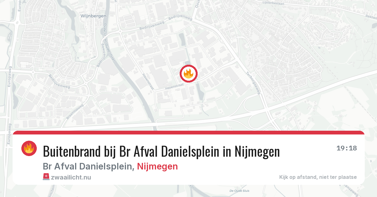 Buitenbrand bij Br Afval Danielsplein in Nijmegen — 13 jul 2026