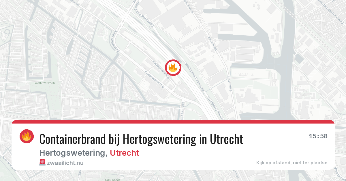 Containerbrand bij Hertogswetering in Utrecht — 22 mrt 2026