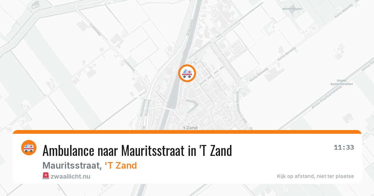 Ambulance naar Mauritsstraat in 'T Zand — 23 jul 2026