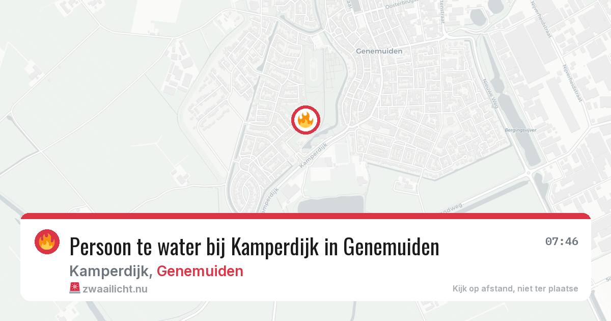 Persoon te water bij Kamperdijk in Genemuiden — 9 jul 2026
