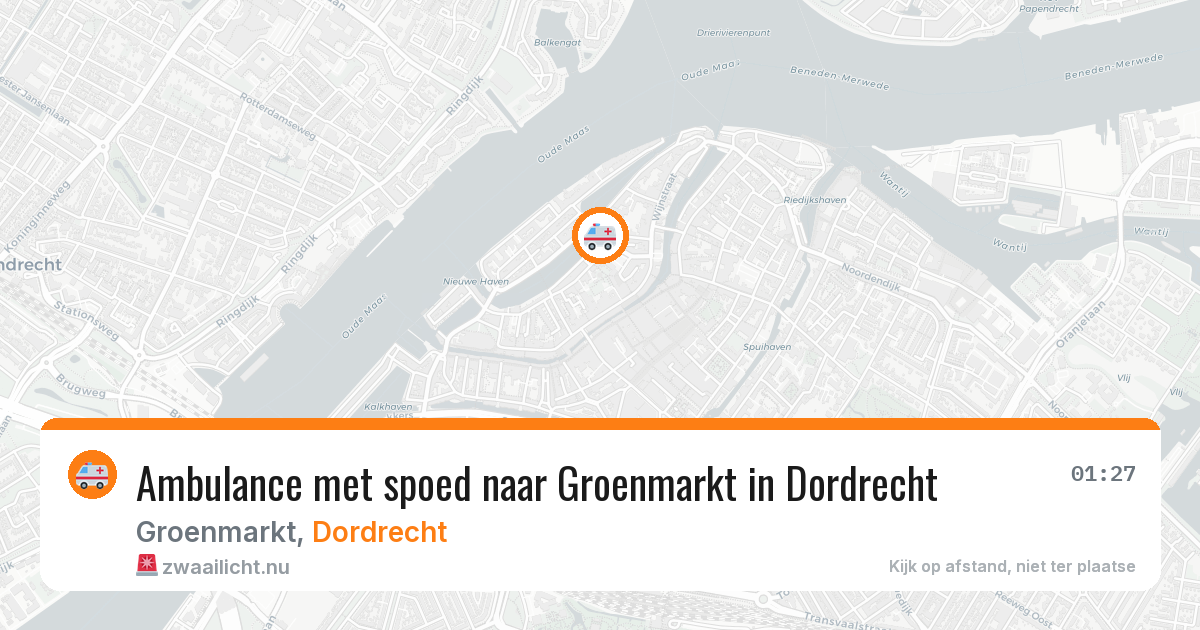 Ambulance met spoed naar Groenmarkt in Dordrecht — 18 jul 2026