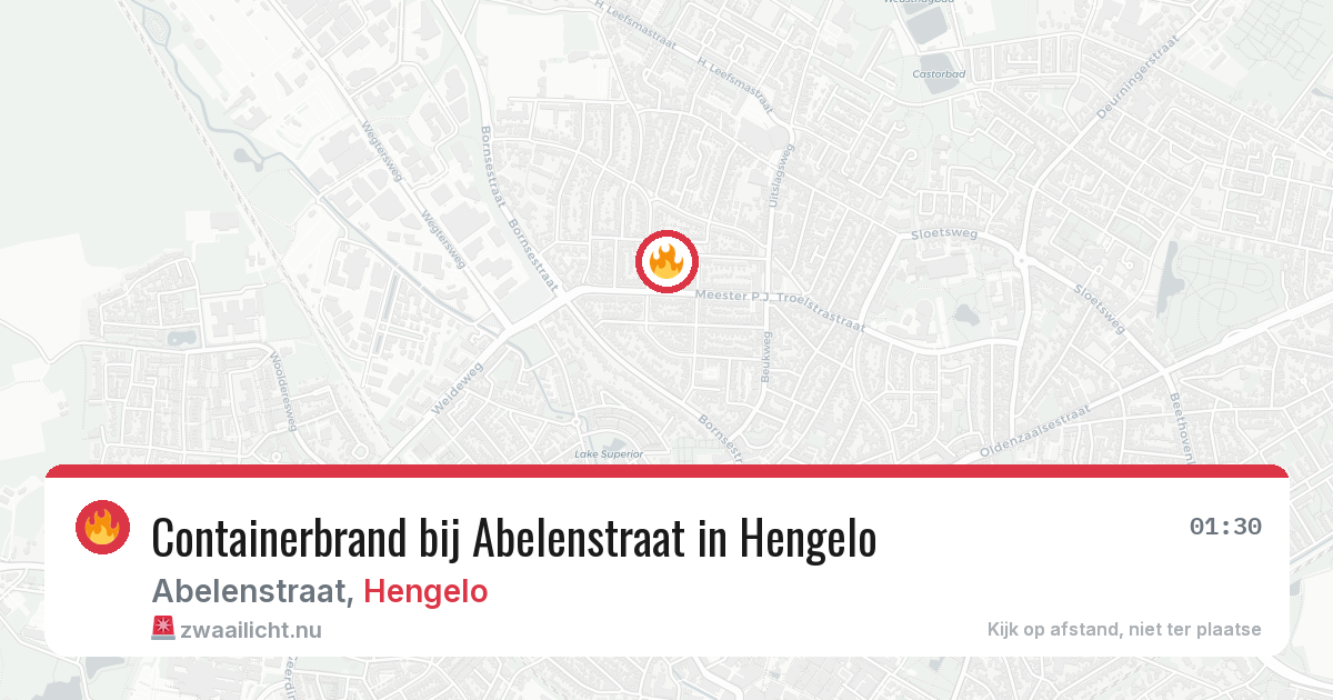 Containerbrand bij Abelenstraat in Hengelo — 13 jul 2026