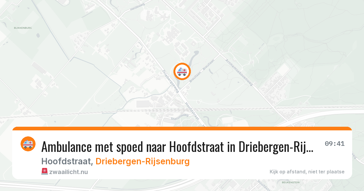 Ambulance met spoed naar Hoofdstraat in Driebergen-Rijsenburg — 8 jul 2026