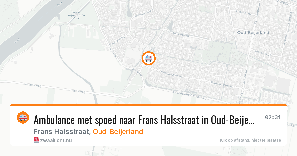 Ambulance met spoed naar Frans Halsstraat in Oud-Beijerland — 6 apr 2026