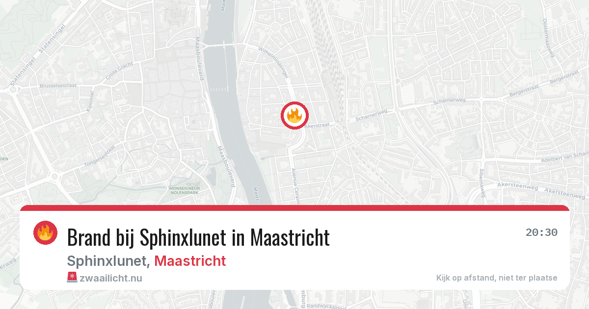 Brand bij Sphinxlunet in Maastricht — 16 jul 2026