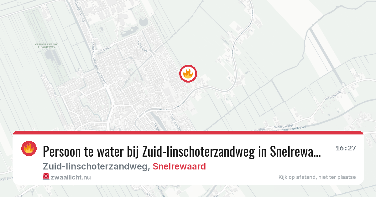 Persoon te water bij Zuid-linschoterzandweg in Snelrewaard — 3 jun 2026