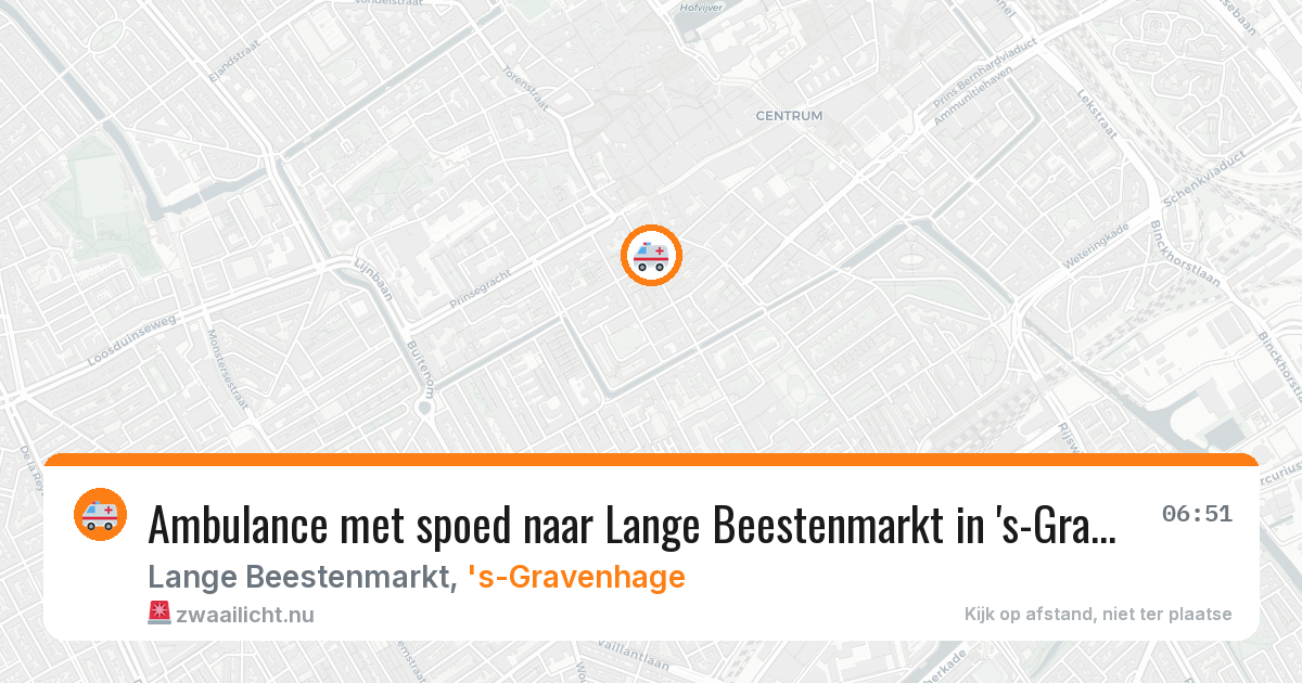 Ambulance met spoed naar Lange Beestenmarkt in 's-Gravenhage — 19 mrt 2026