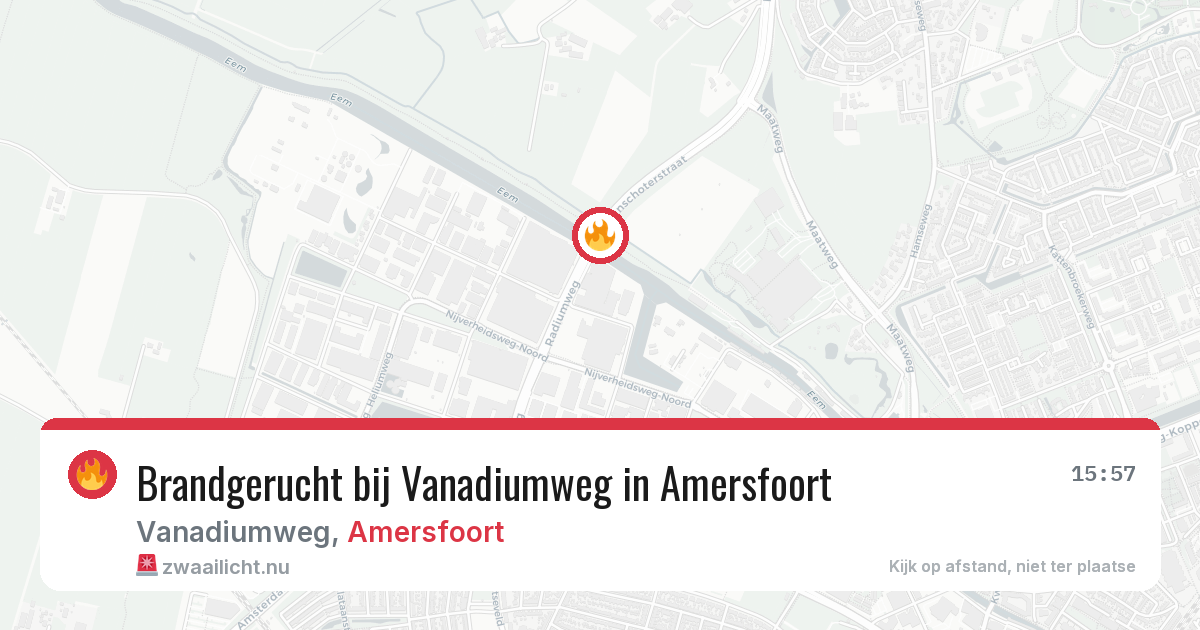 Brandgerucht bij Vanadiumweg in Amersfoort — 16 mrt 2026