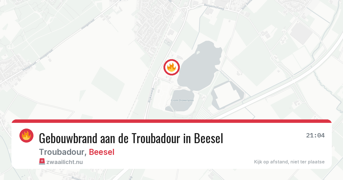 Gebouwbrand aan de Troubadour in Beesel — 14 apr 2026