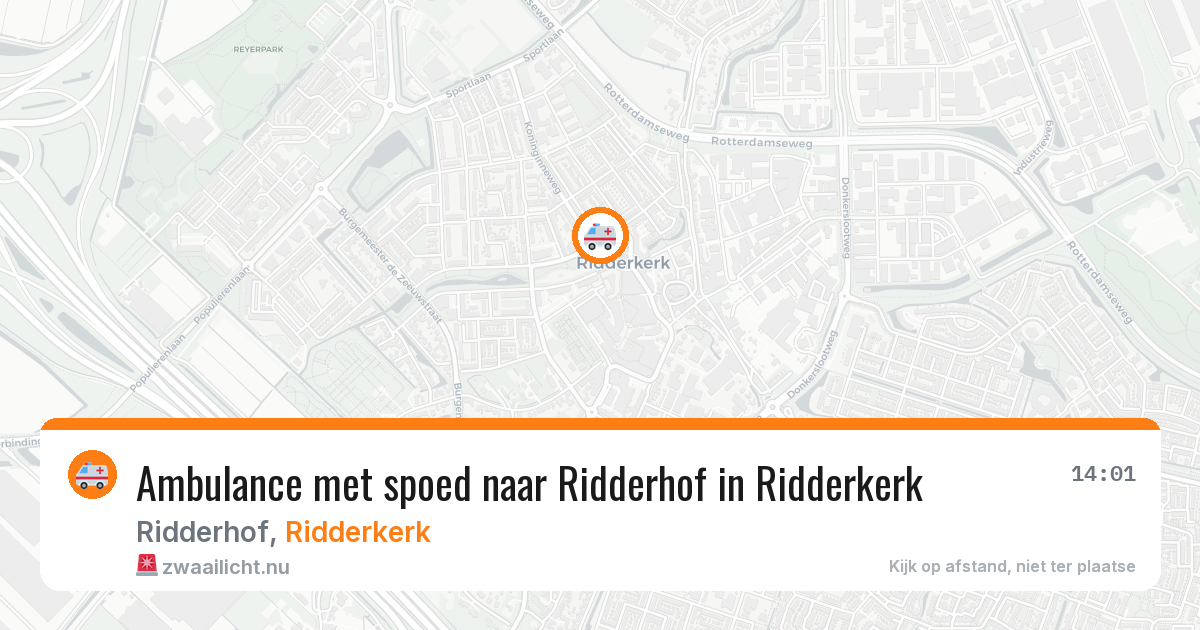 Ambulance met spoed naar Ridderhof in Ridderkerk — 20 mrt 2026