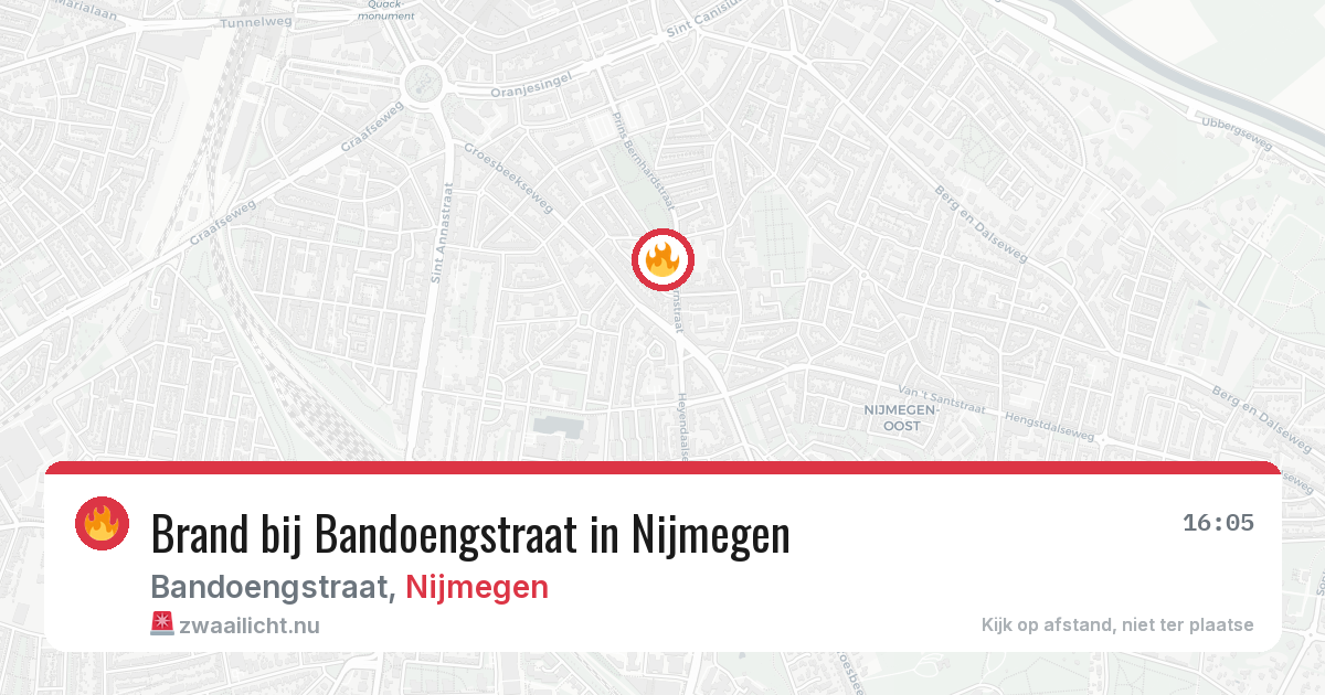 Brand bij Bandoengstraat in Nijmegen — 20 jul 2026