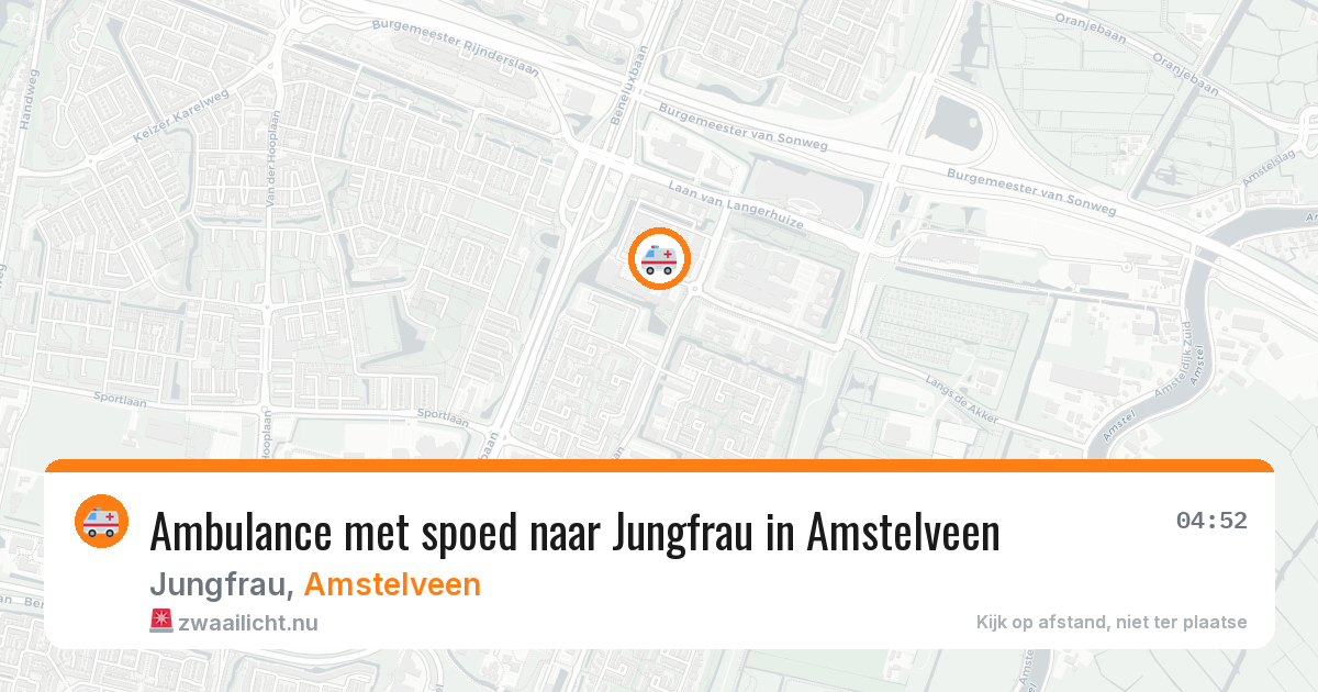 Ambulance met spoed naar Jungfrau in Amstelveen — 27 jul 2026