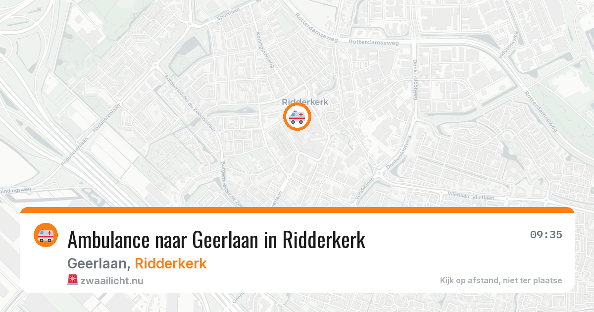 Ambulance naar Geerlaan in Ridderkerk — 18 mei 2026