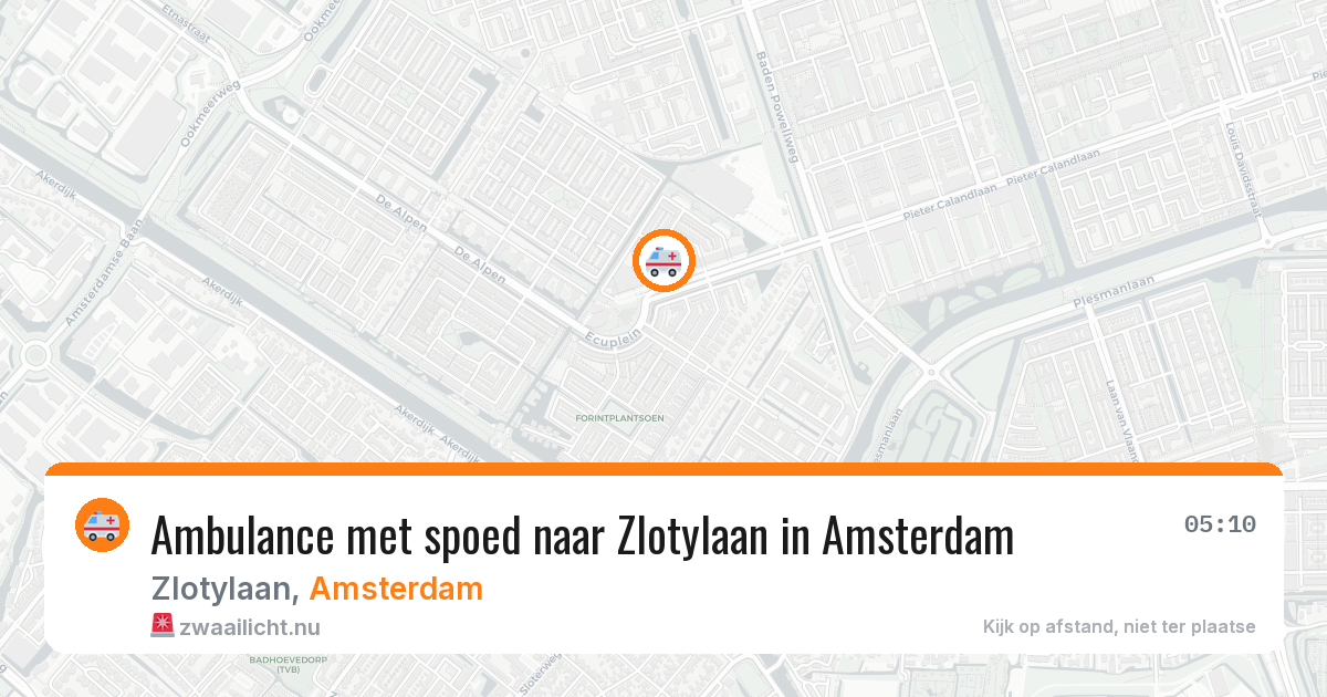 Ambulance met spoed naar Zlotylaan in Amsterdam — 23 jul 2026