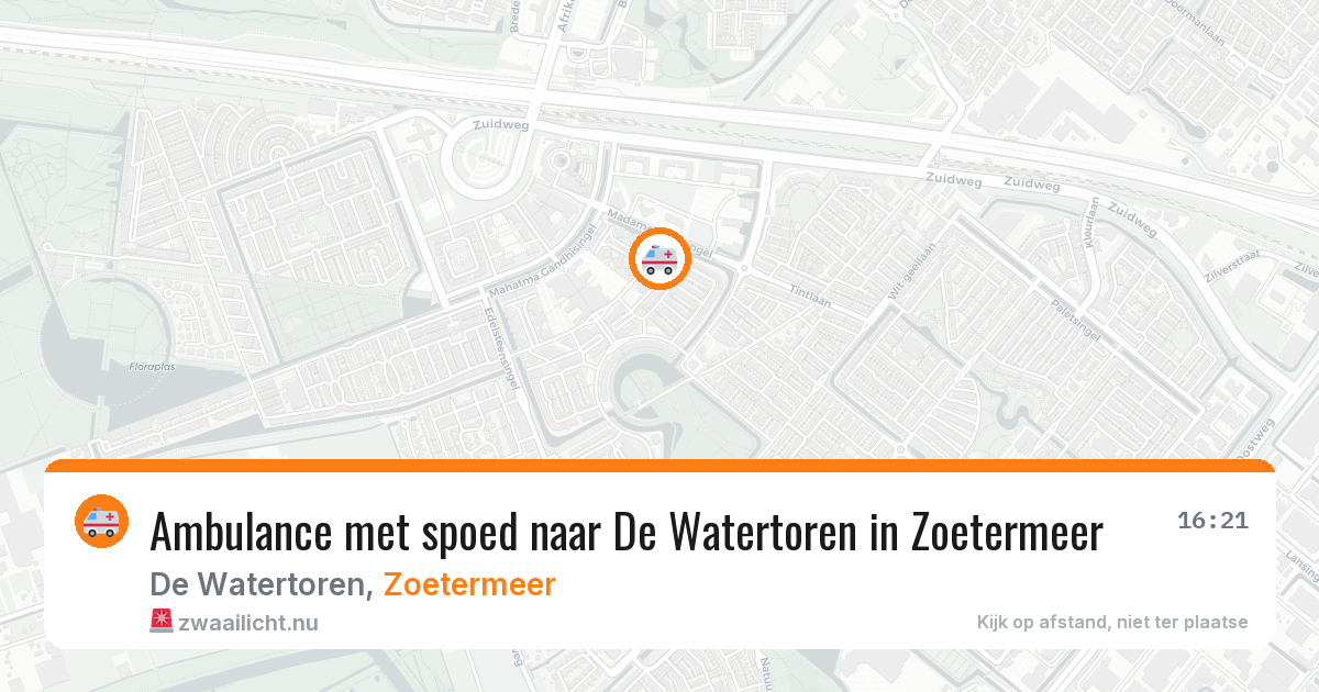 Ambulance met spoed naar De Watertoren in Zoetermeer — 18 mei 2026