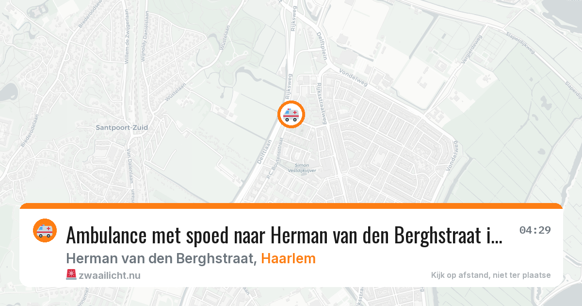 Ambulance met spoed naar Herman van den Berghstraat in Haarlem — 31 mei 2026