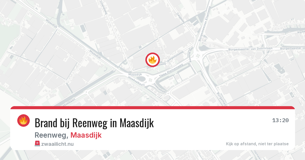 Brand bij Reenweg in Maasdijk — 7 mei 2026