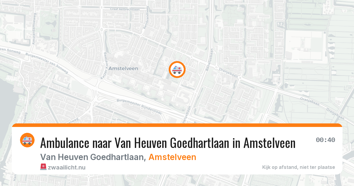 Ambulance naar Van Heuven Goedhartlaan in Amstelveen — 17 jul 2026