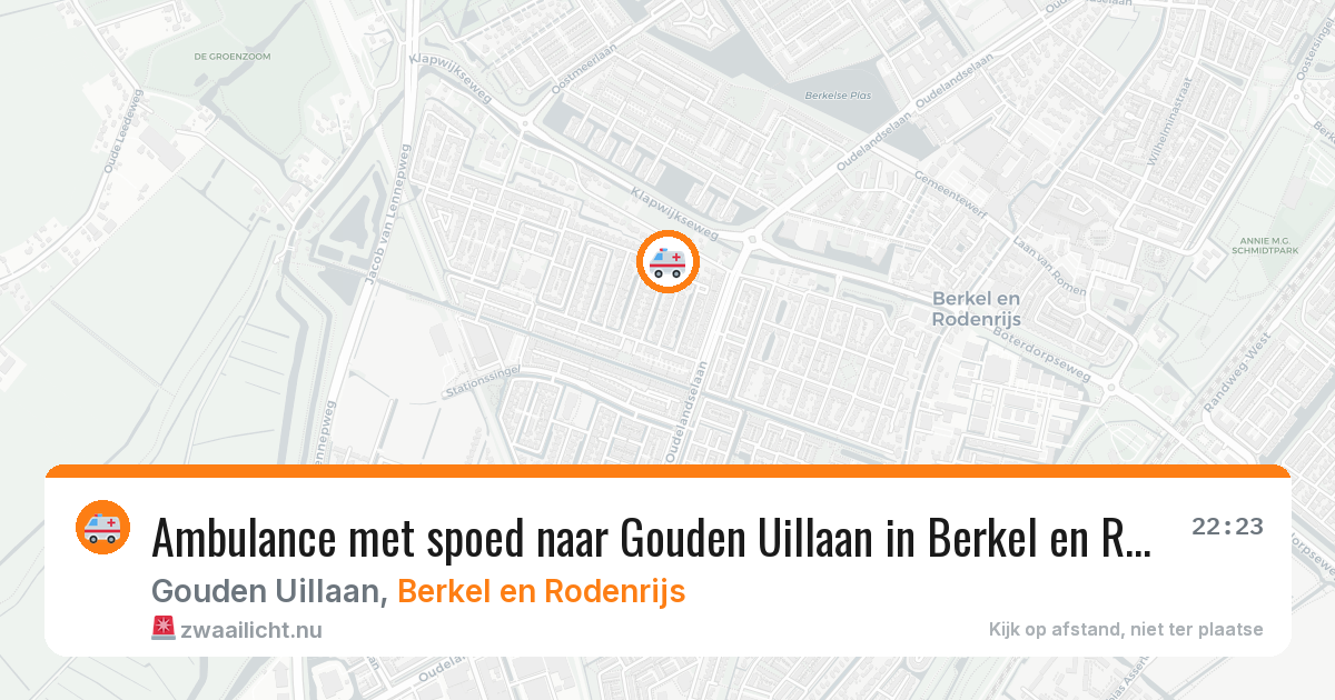Ambulance met spoed naar Gouden Uillaan in Berkel en Rodenrijs — 22 jul 2026