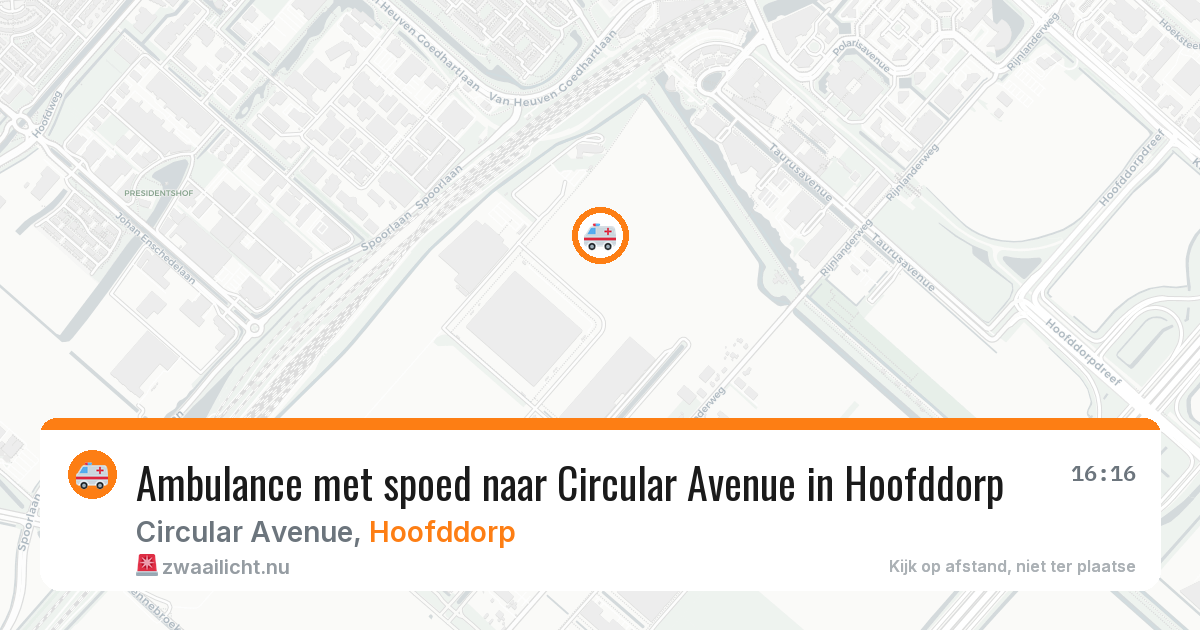 Ambulance met spoed naar Circular Avenue in Hoofddorp — 20 mrt 2026