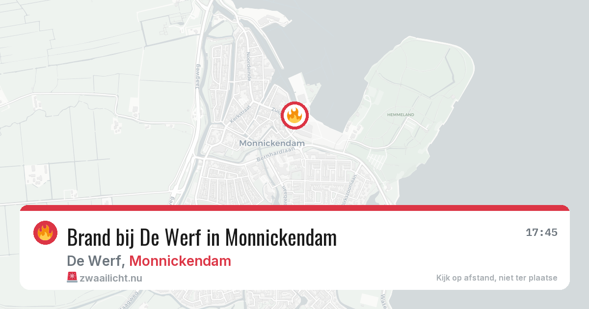 Brand bij De Werf in Monnickendam — 31 mei 2026