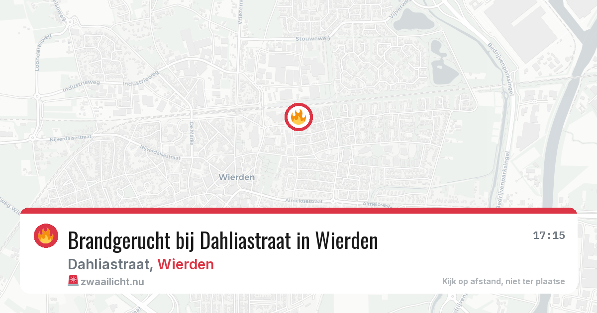 Brandgerucht bij Dahliastraat in Wierden — 16 mrt 2026