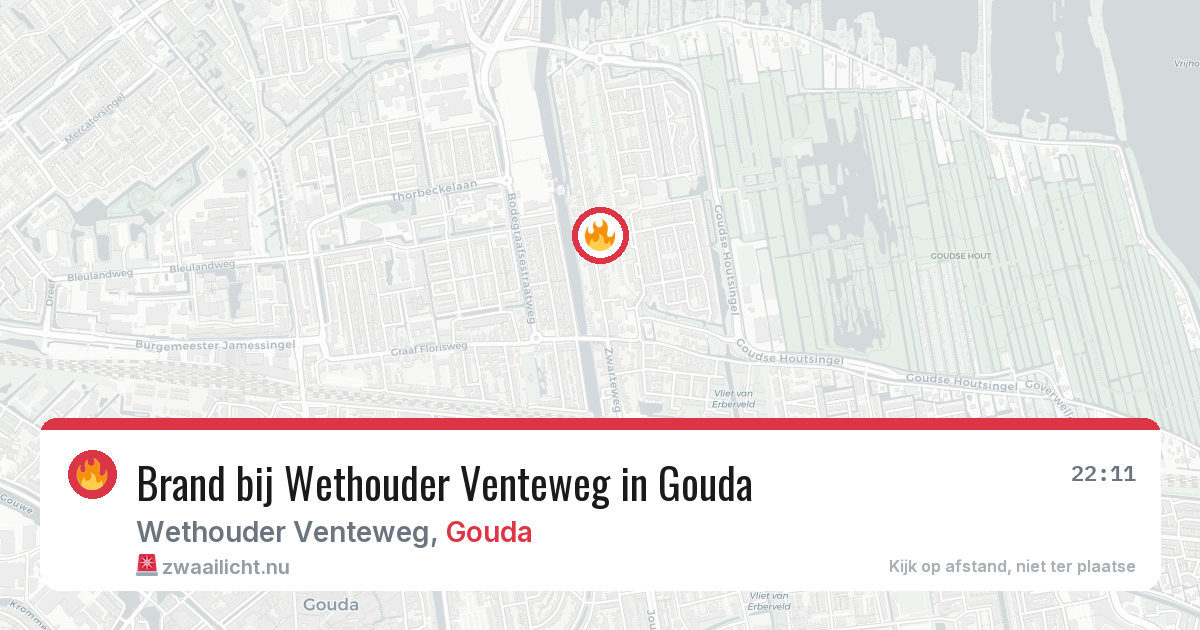 Brand bij Wethouder Venteweg in Gouda — 20 mei 2026