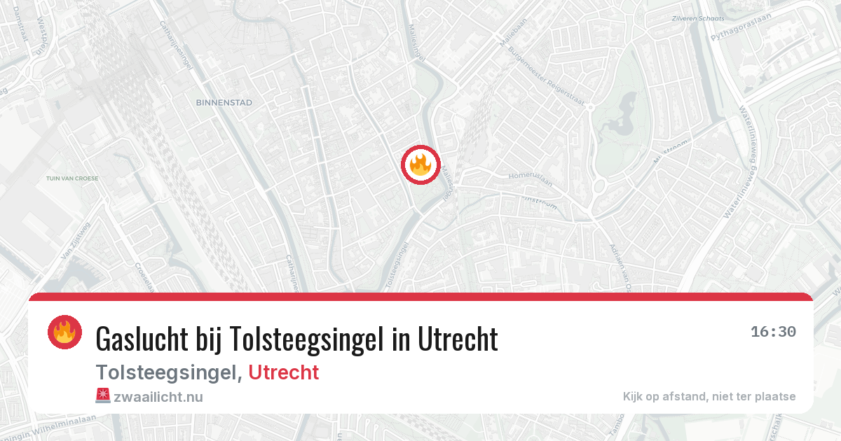 Gaslucht bij Tolsteegsingel in Utrecht — 5 jun 2026