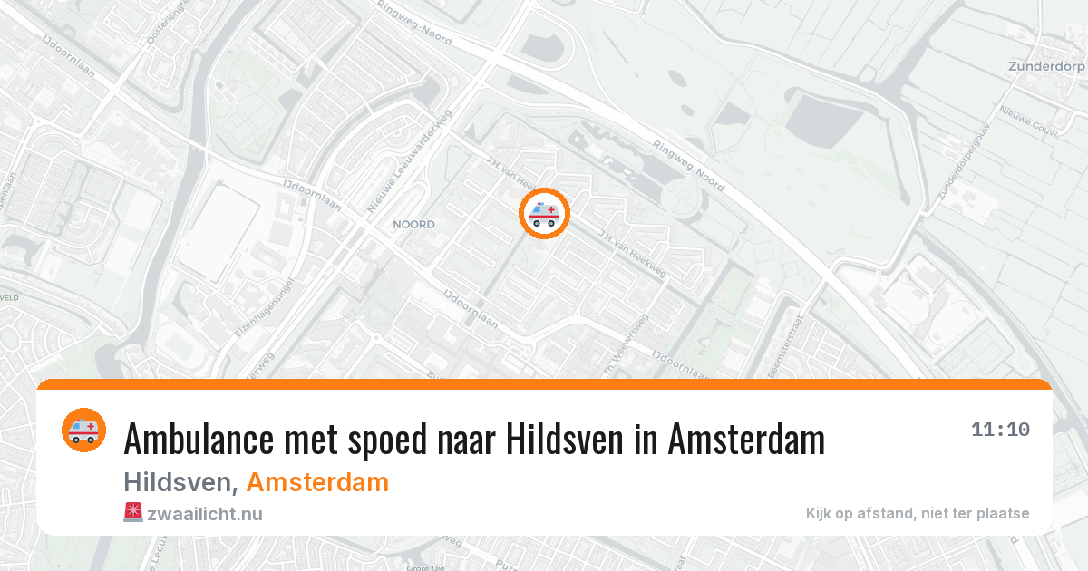 Ambulance met spoed naar Hildsven in Amsterdam — 12 jul 2026