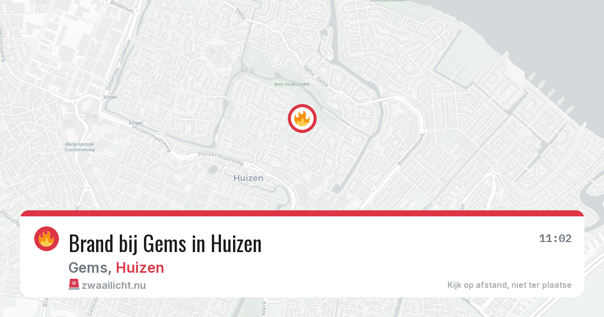 Brand bij Gems in Huizen — 1 apr 2026