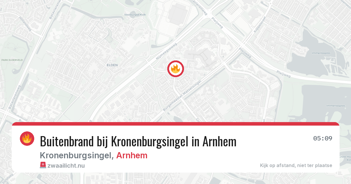 Buitenbrand bij Kronenburgsingel in Arnhem — 4 apr 2026
