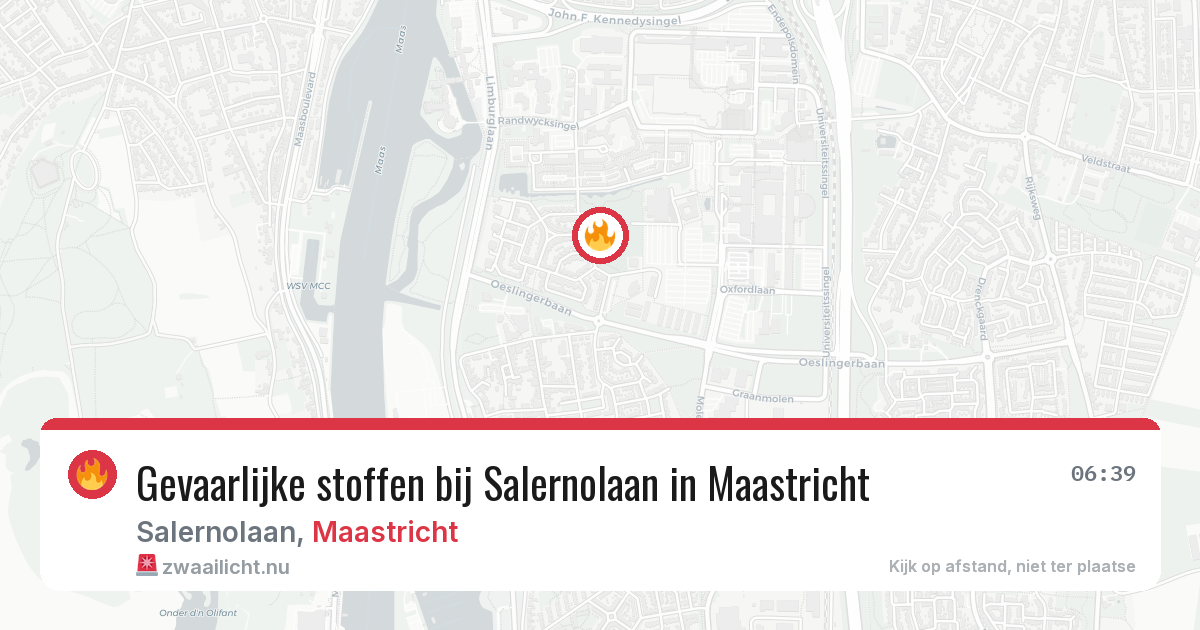 Gevaarlijke stoffen bij Salernolaan in Maastricht — 18 mei 2026