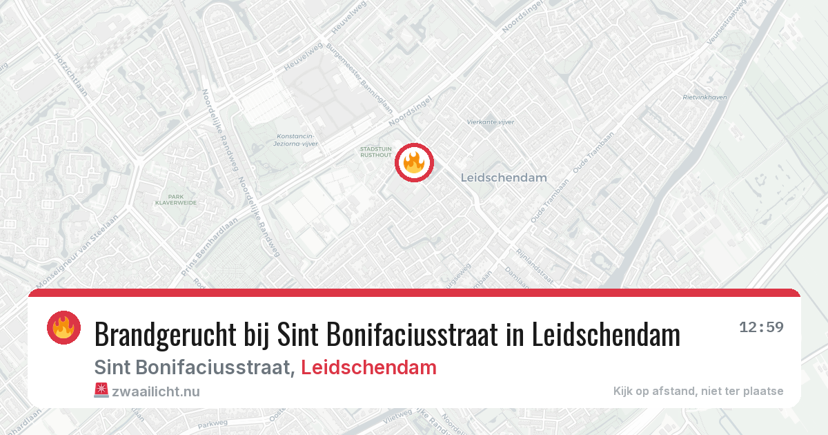 Brandgerucht bij Sint Bonifaciusstraat in Leidschendam — 28 mei 2026