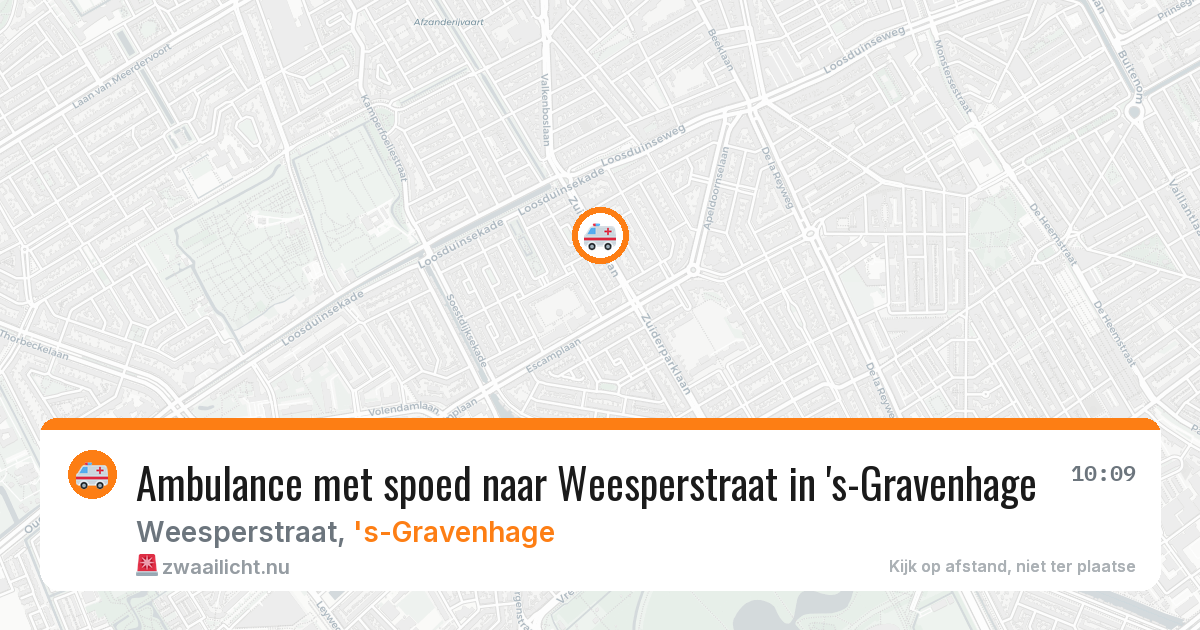 Ambulance met spoed naar Weesperstraat in 's-Gravenhage — 20 jul 2026