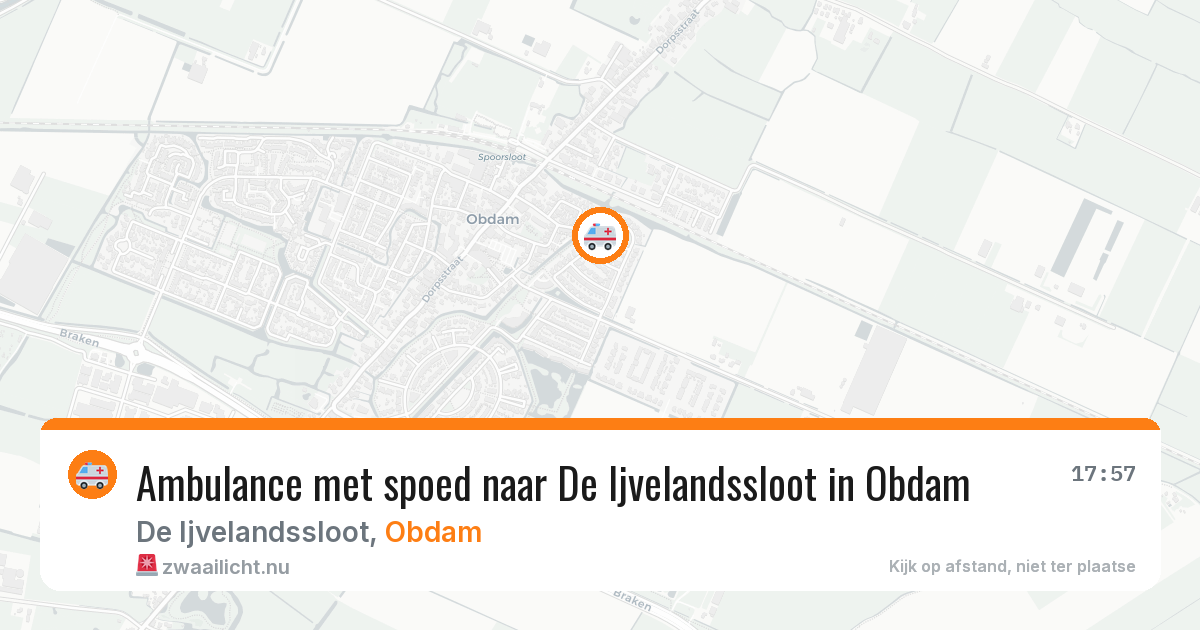 Ambulance met spoed naar De Ijvelandssloot in Obdam — 13 jul 2026