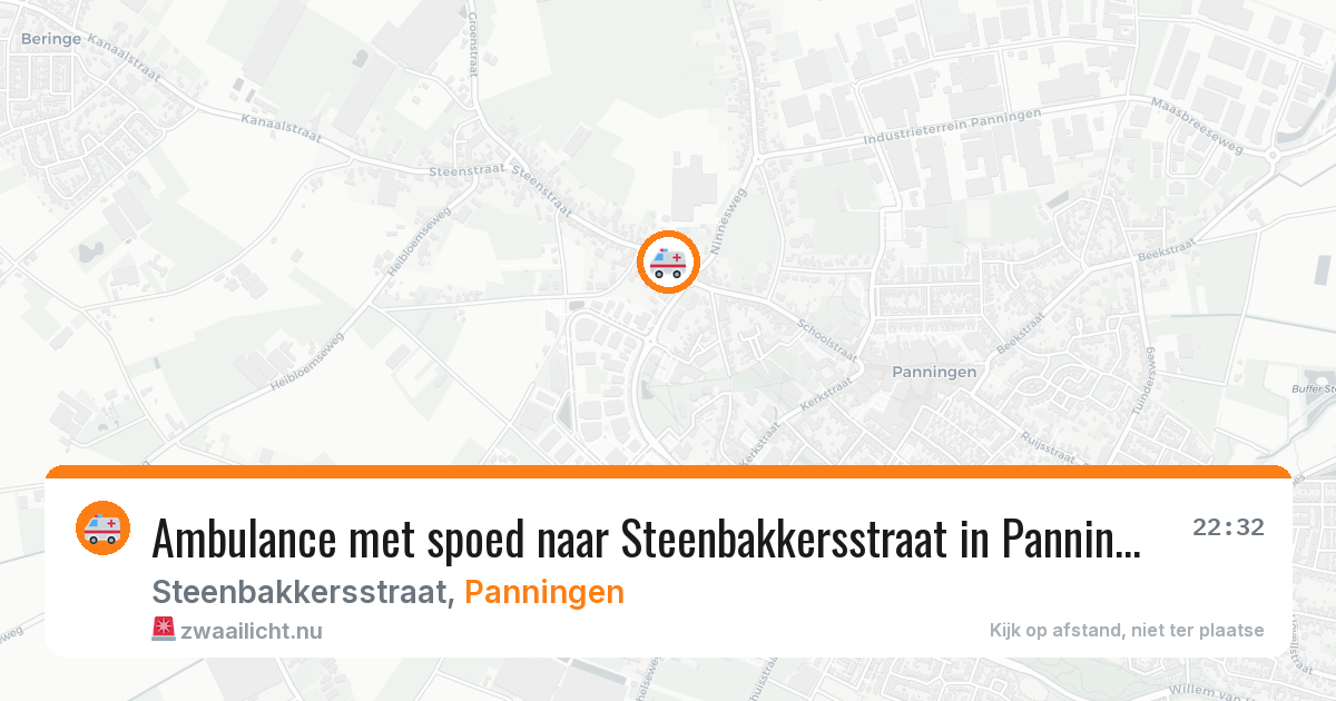 Ambulance met spoed naar Steenbakkersstraat in Panningen — 22 jul 2026