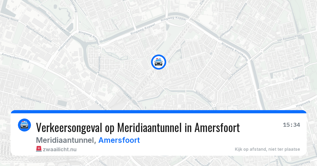 Verkeersongeval op Meridiaantunnel in Amersfoort — 19 mrt 2026