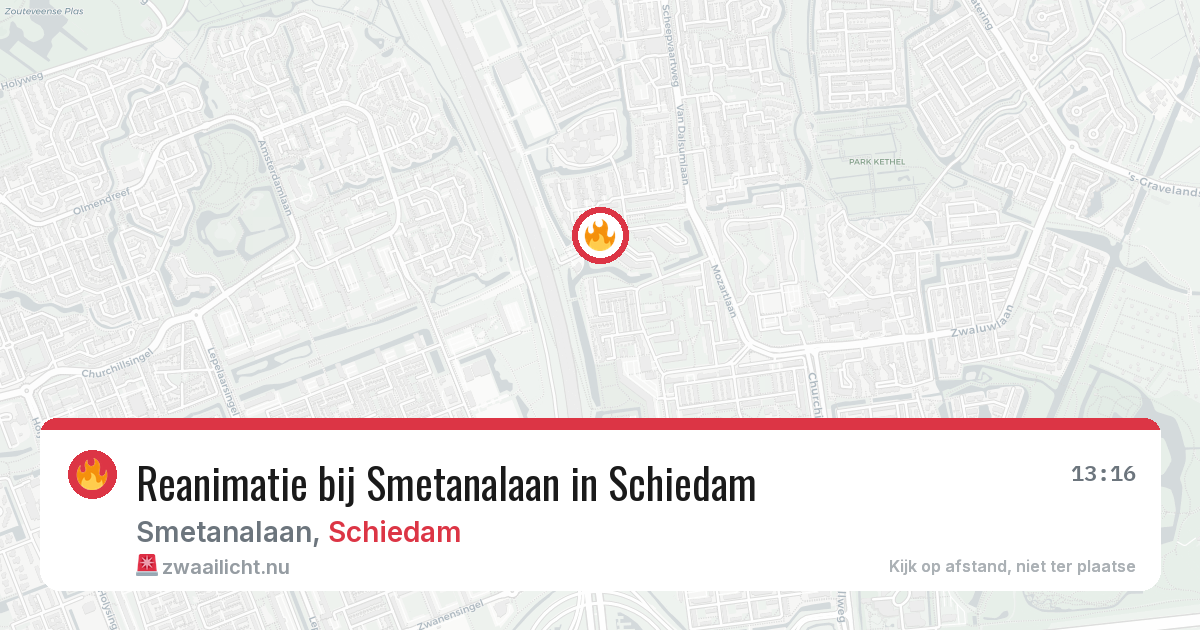Reanimatie bij Smetanalaan in Schiedam — 26 mei 2026