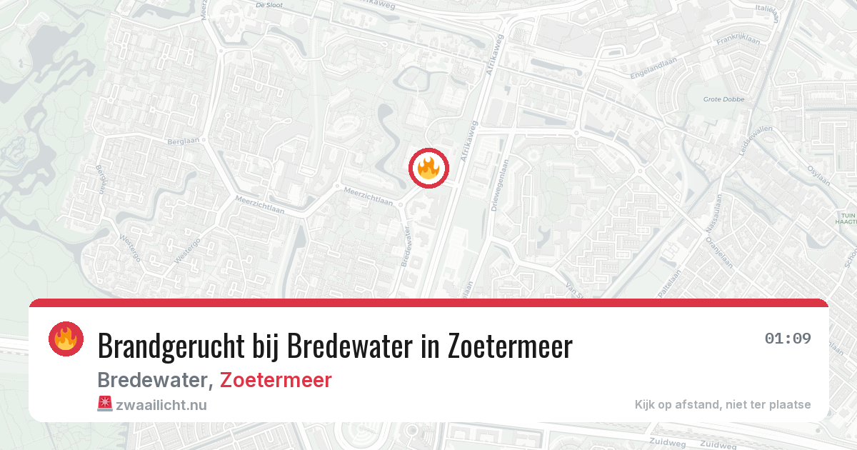 Brandgerucht bij Bredewater in Zoetermeer — 8 mei 2026