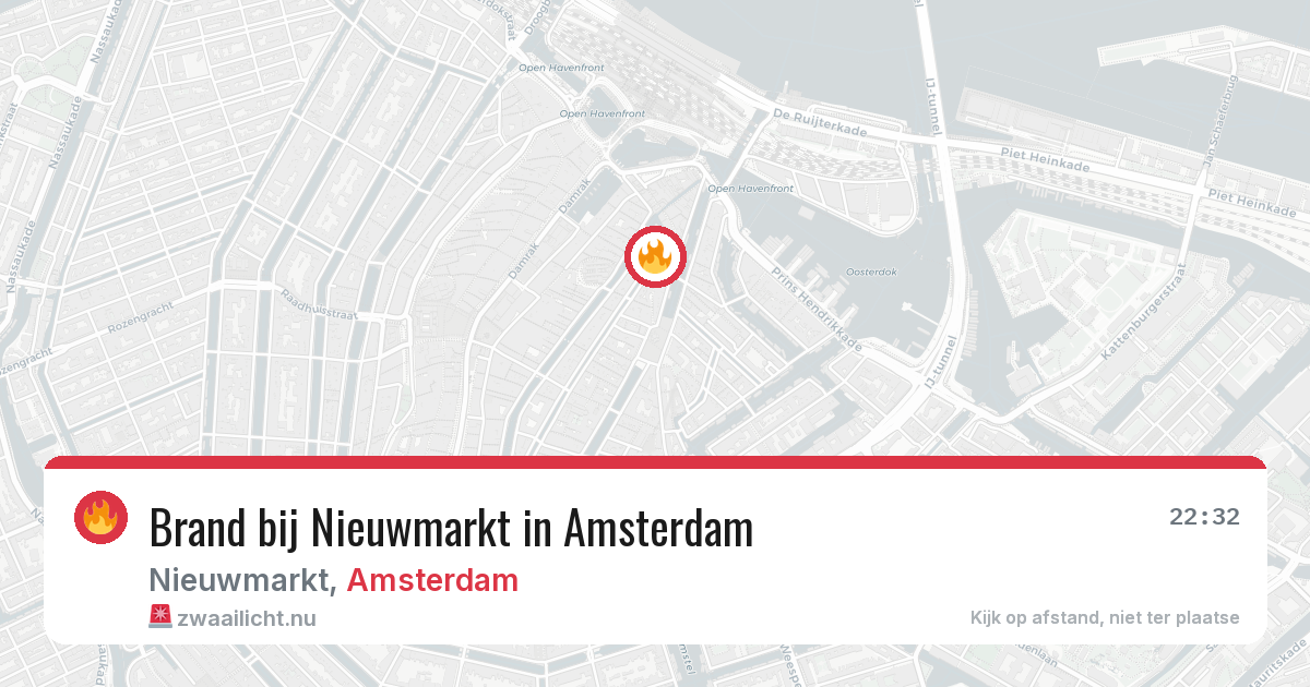 Brand bij Nieuwmarkt in Amsterdam — 25 jul 2026