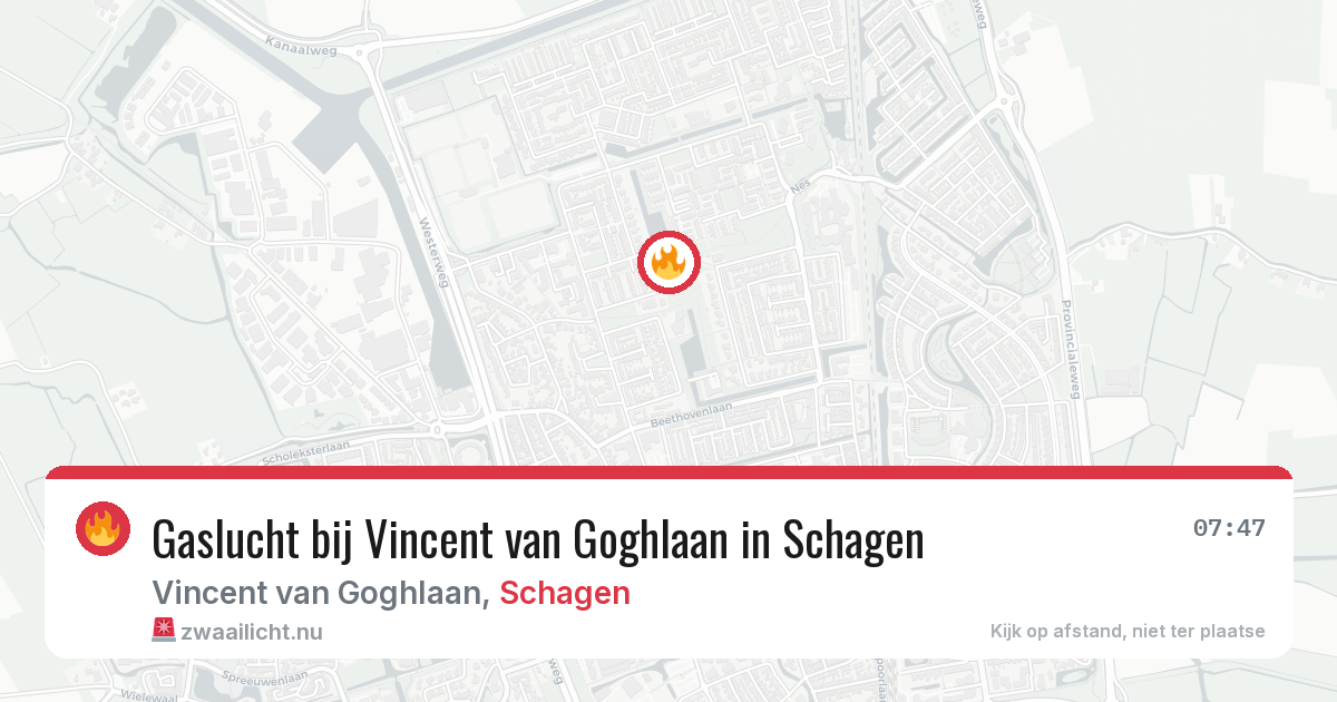 Gaslucht bij Vincent van Goghlaan in Schagen — 31 mrt 2026