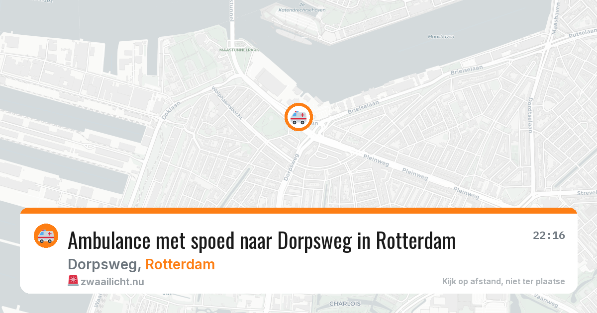 Ambulance met spoed naar Dorpsweg in Rotterdam — 21 mrt 2026