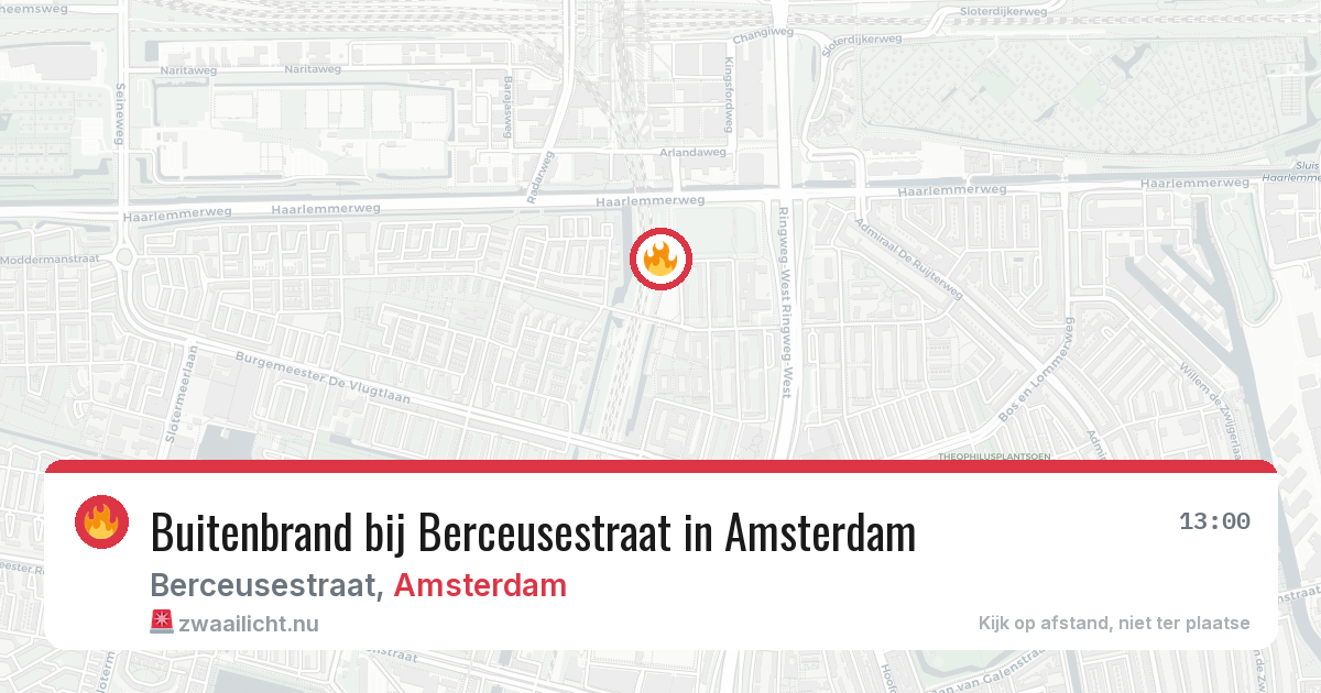 Buitenbrand bij Berceusestraat in Amsterdam — 25 jul 2026