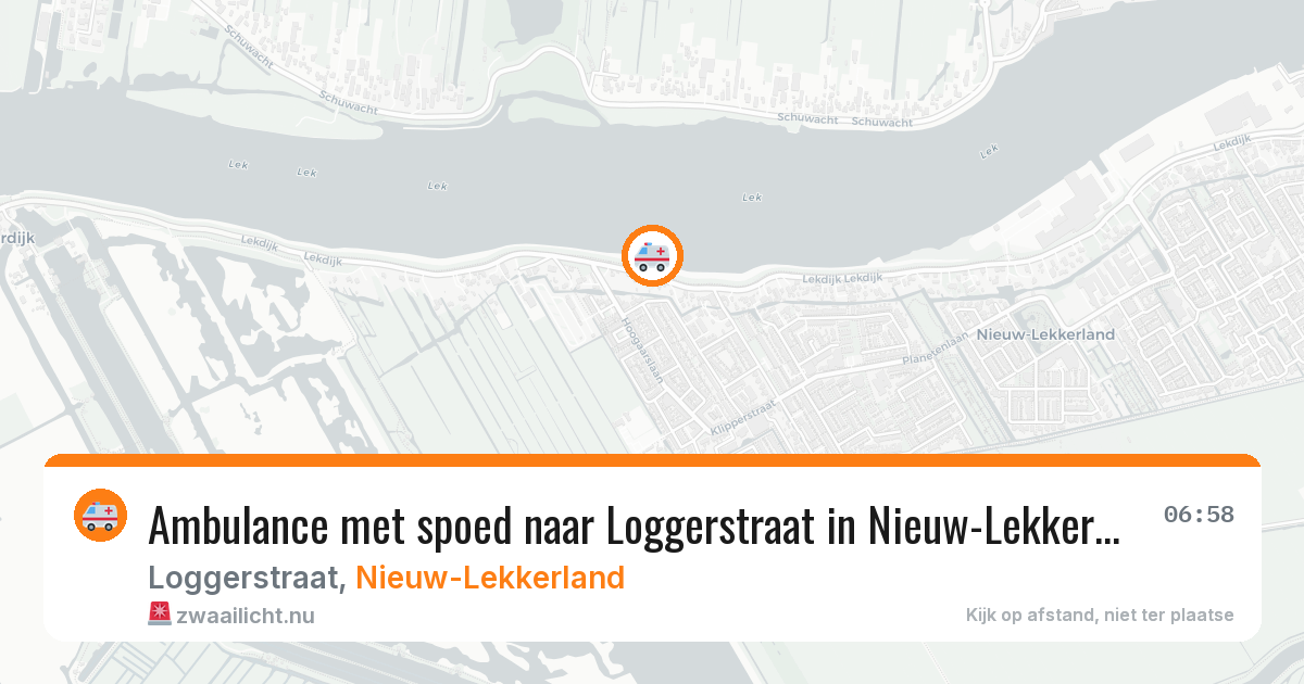 Ambulance met spoed naar Loggerstraat in Nieuw-Lekkerland — 18 mrt 2026