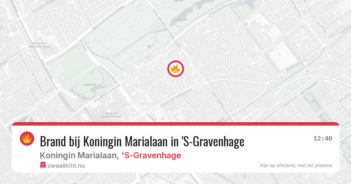 Brand bij Koningin Marialaan in 'S-Gravenhage — 29 mei 2026