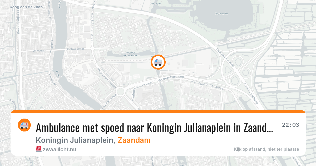 Ambulance met spoed naar Koningin Julianaplein in Zaandam — 10 jul 2026