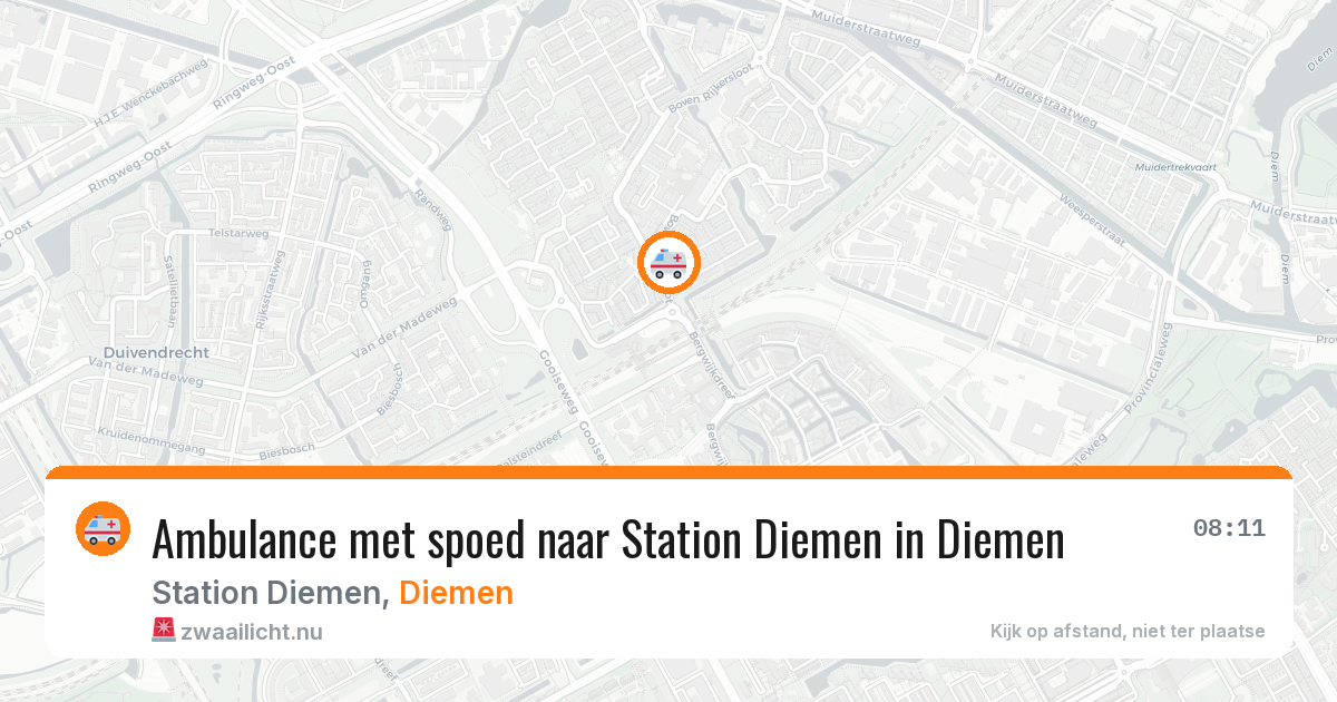 Ambulance met spoed naar Station Diemen in Diemen — 10 jul 2026