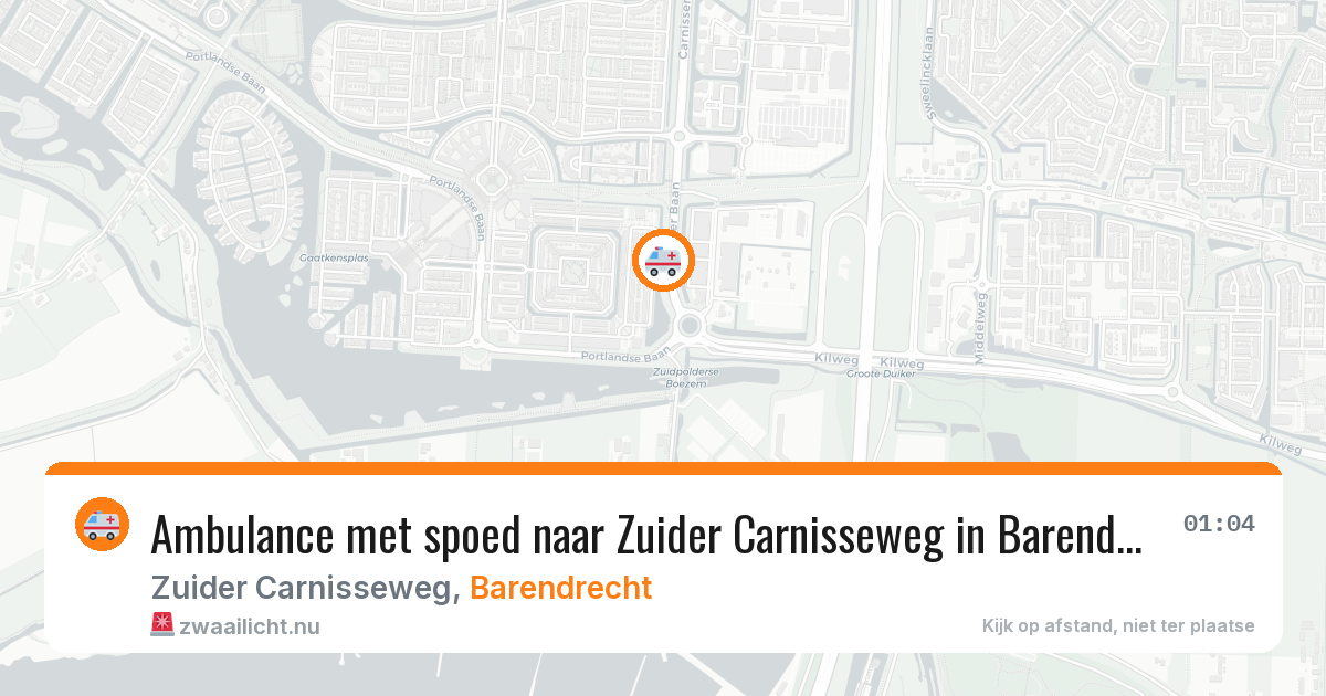 Ambulance met spoed naar Zuider Carnisseweg in Barendrecht — 18 mei 2026