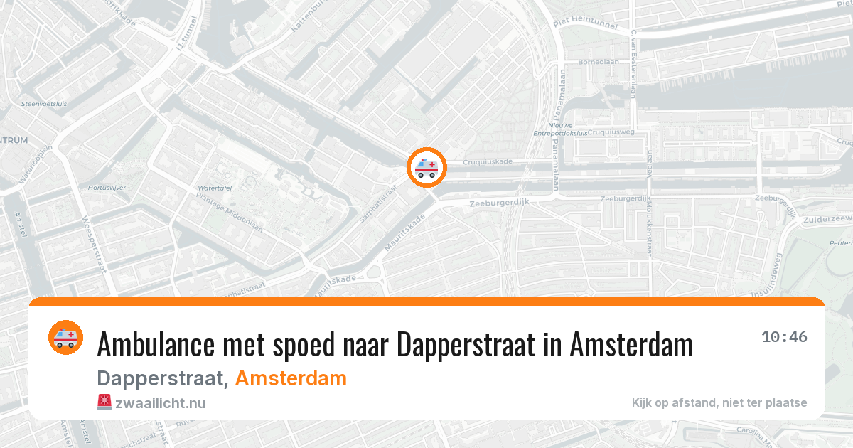 Ambulance met spoed naar Dapperstraat in Amsterdam — 19 mei 2026