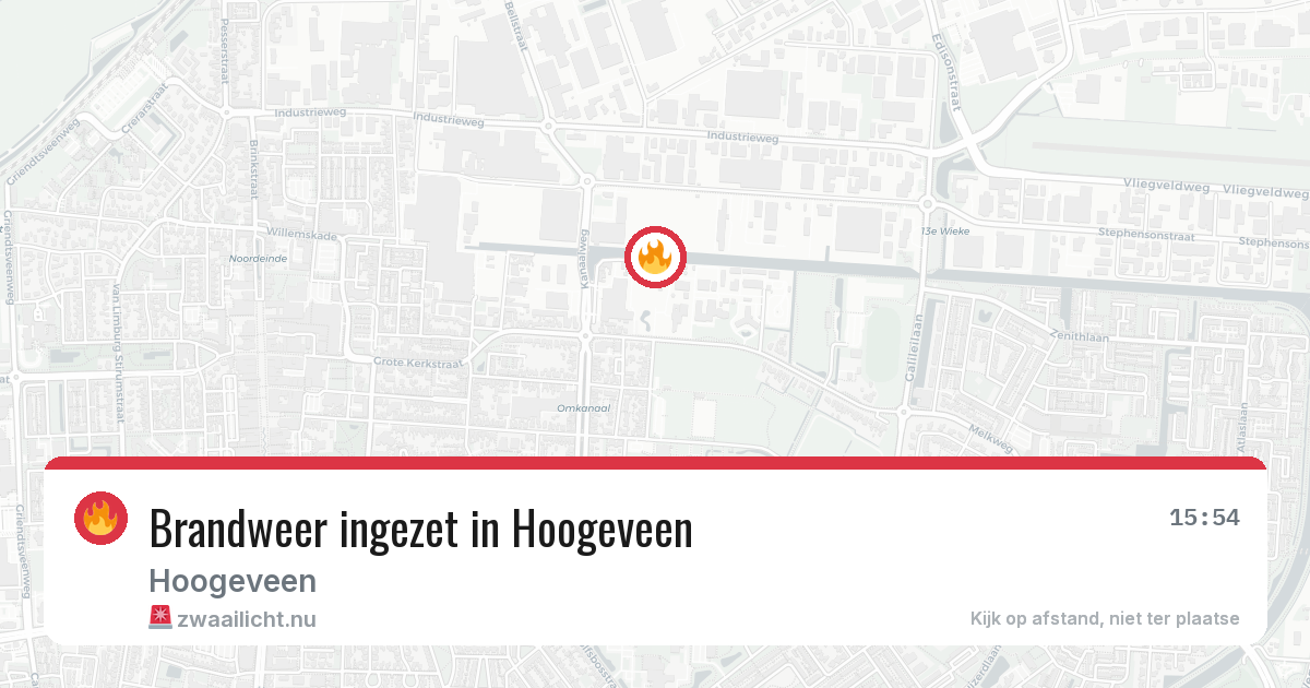 Brandweer ingezet in Hoogeveen — 15 mei 2026 | 🚨 Zwaailicht.nu
